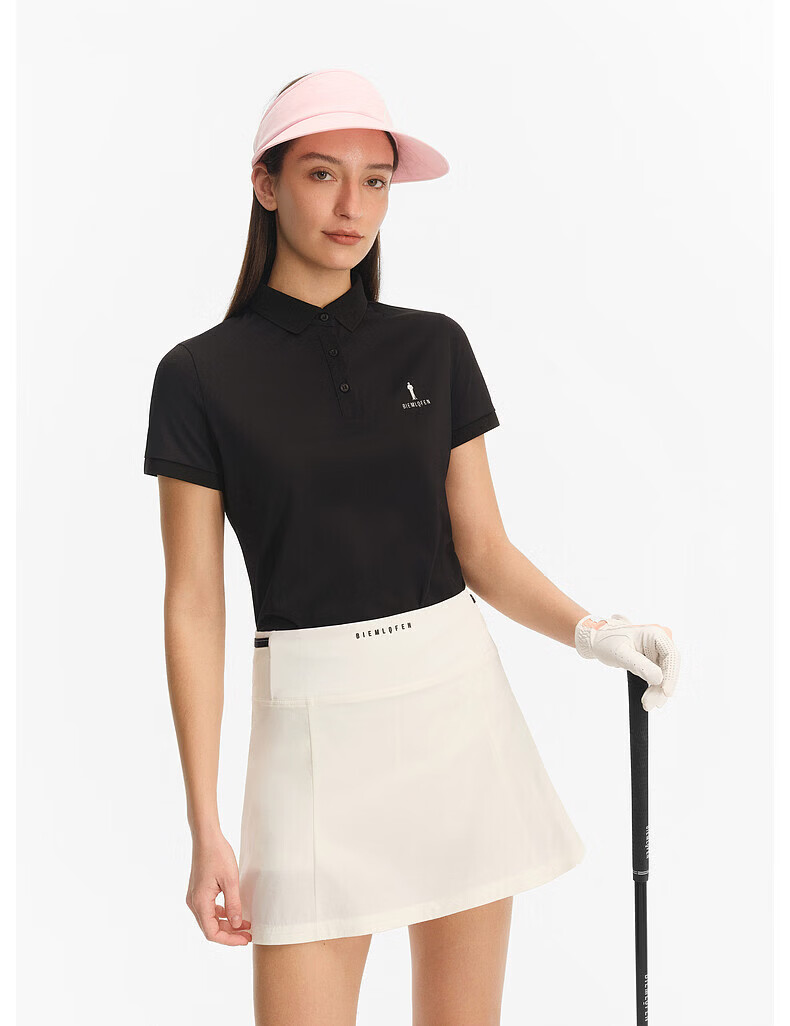 Biyinlefen Golf Women's 2026 Spring New Small Collar T-Shirt Sports Casual Stretch Comfortable Skin-Friendly Breathable Versatile Short Sleeve Polo Shirt 2